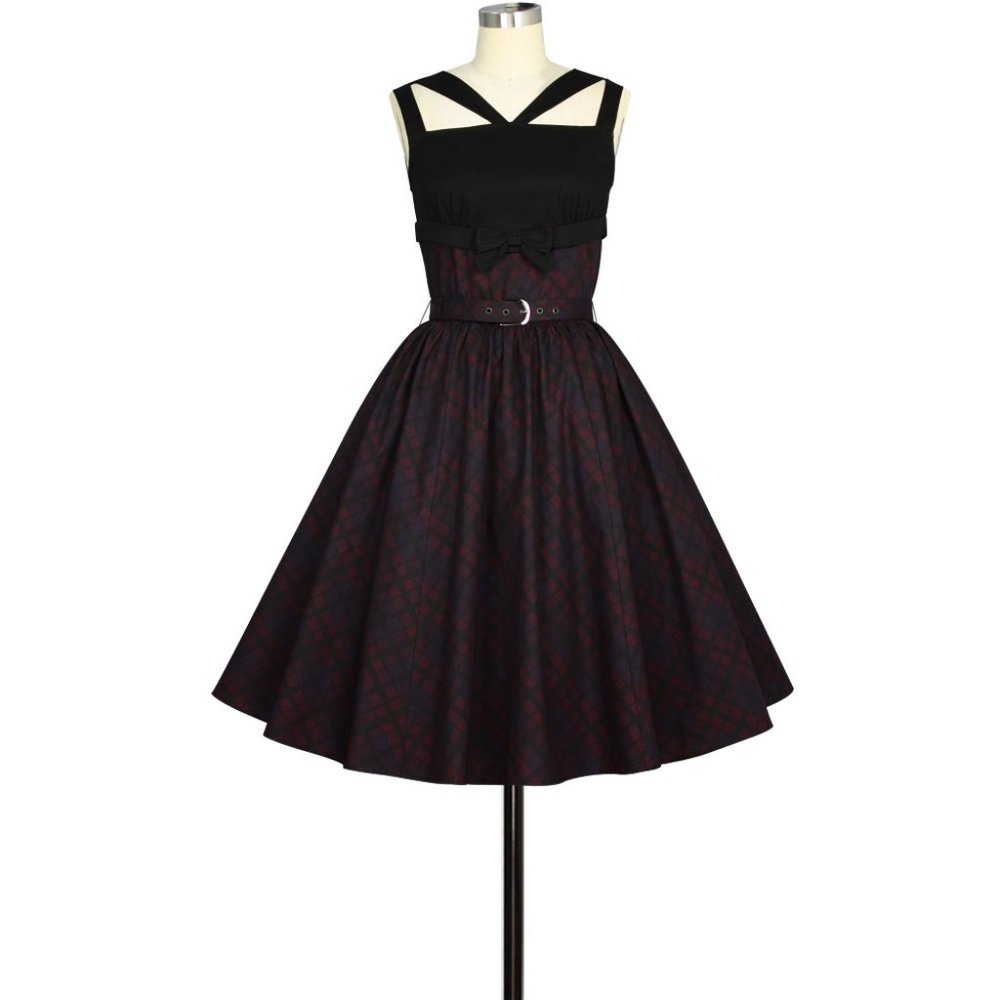 Plus Size Plaid Pin Up Swing Dance Dress